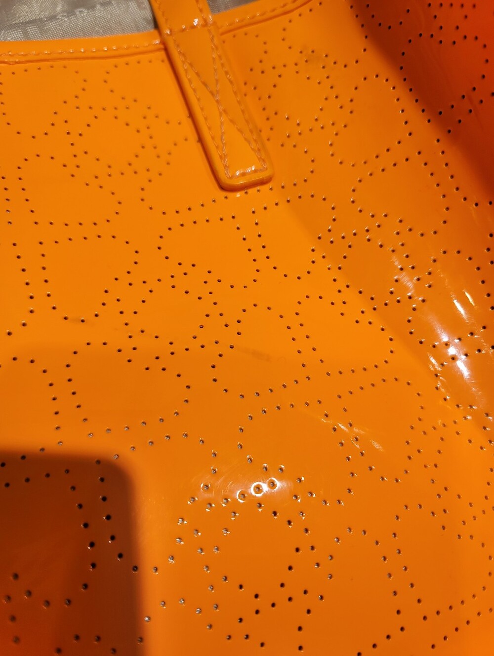 Kate Spade Perforated Spade Neon Orange Tote - Picture 15 of 15